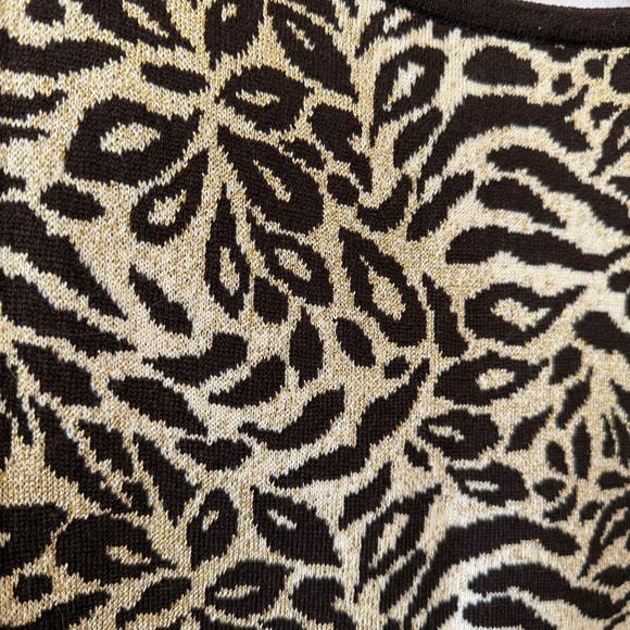 ST JOHN SPORT TANK TOP ANIMAL PRINT LEOPARD CHEETAH METALLIC GLAM LUXE BOLD L - Picture 6 of 11